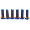 Boss Kit 6 x Pan Head Burnt Titanium Blue Steering Wheel Bolts