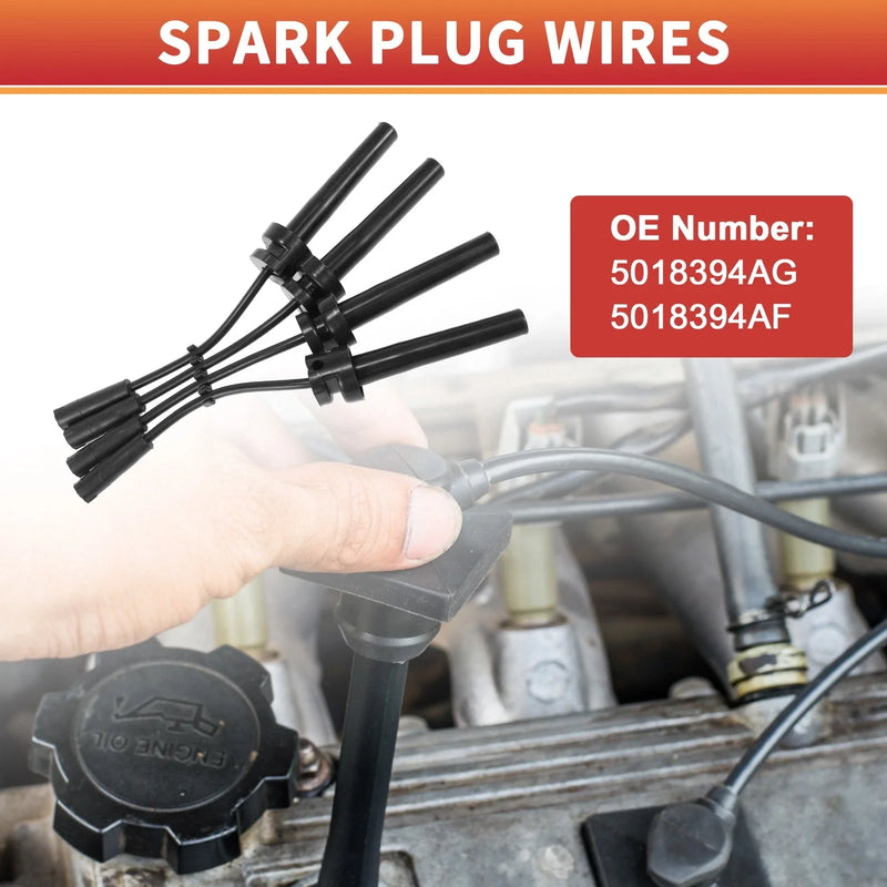 Chrysler Sebring 4 Pcs Spark Plug Wire Ignition Coil Cable