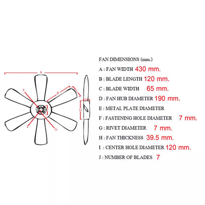 Radiator Cooling Fan for Nissan Datsun 720 King Cab Z24/Z24I 1980-1986