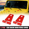 Jeep Wrangler 2007-2018 Red 2 x Engine Hood Hinge Cover Trim
