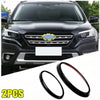 Subaru Outback Gloss Black Front Rear Emblem Badge Trim 2 x (2022-2023)