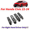 Honda Civic RHD Carbon Fiber Window Switch Panel Cover Trim (2022–2024)