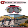 Set Motorcycle Riding Goggles Multicolour Lens Red Frame PC Cycling Sunglasses