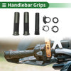 7/8 22mm Motorcycle Hand Grips Cover Kit Handlebar Grips Black Titanium Tone