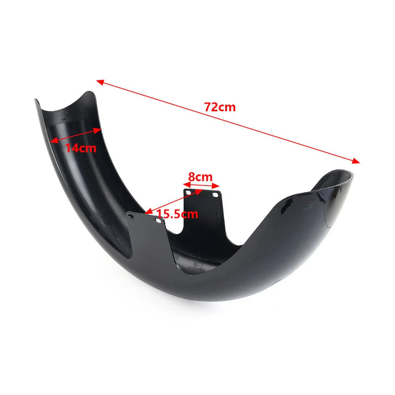 Harley Touring Street Glide 21" Wheel Wrap Front Fender Glossy Black (2009-2023)