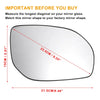 Hyundai Santa Fe Right Side Heated White Mirror Glass (2013-2016)