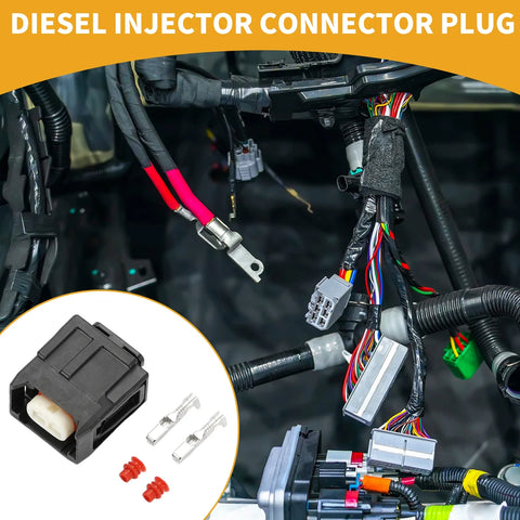 Toyota 2 x Pin Diesel Injector Connector Plug Plastic Black
