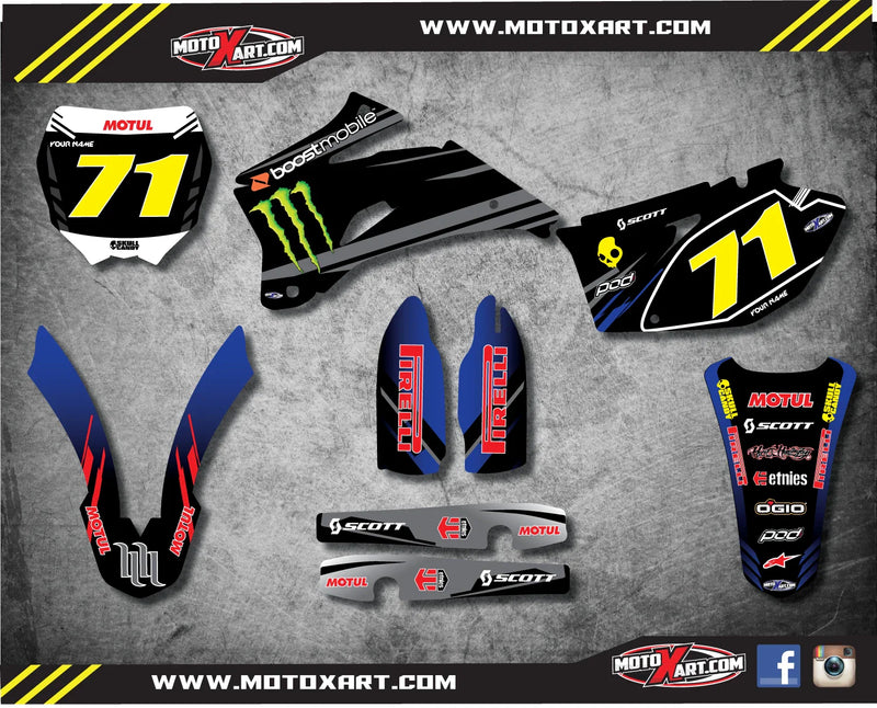 Yamaha YZF 450 RAVAGE STYLE Decals Custom Graphic Kit (2008)