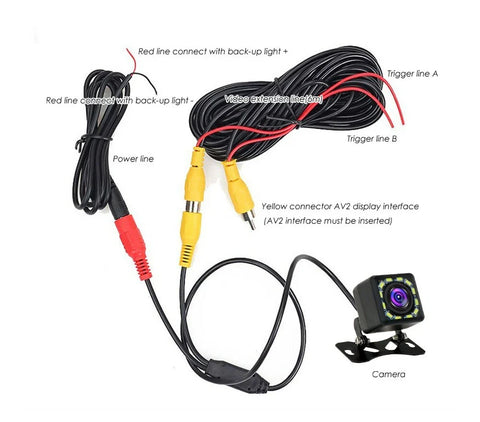 Ford 12 LED Car Reverse Rear View Backup Color Camera Guide Line