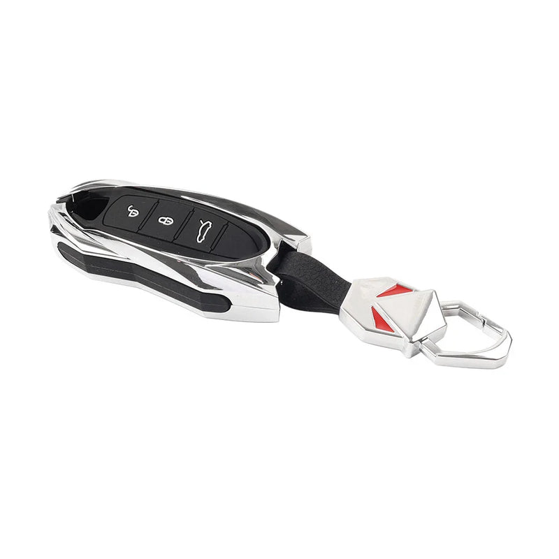 Porsche 718 911 Macan Cayenne Cayman Silver Remote Key Fob Case Cover