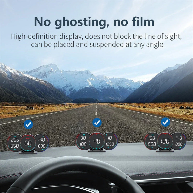 Cars HUD GPS Heads Up Display Speedometer with Over-speed Alarm