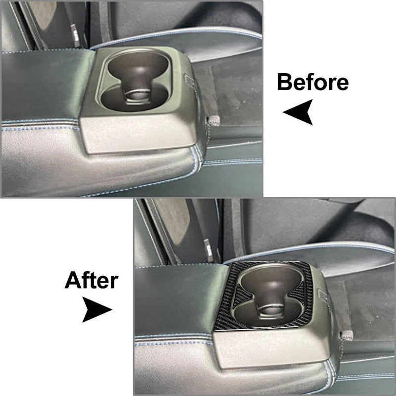 Ford Ranger Carbon Fiber Rear Water Cup Holder Cover Trim (2015-2022)