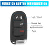 Jeep Cherokee Black Key Fob Shell Case (2014-2018)