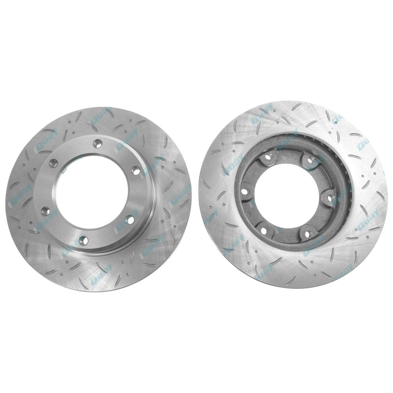 Toyota FJ80 HDJ80 HZJ80 2 x Front Slotted Disc Rotors & Brake Pads (1990-1992)
