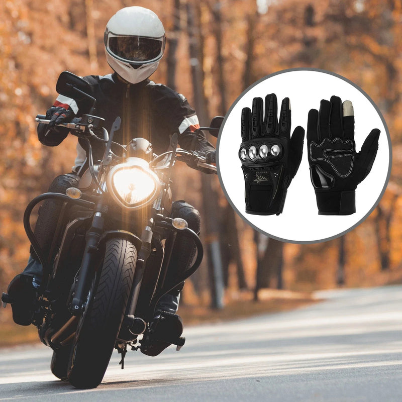 Motorcycle 1 Pair Winter Touchscreen Gloves XXL Black Gray Polar Fleece