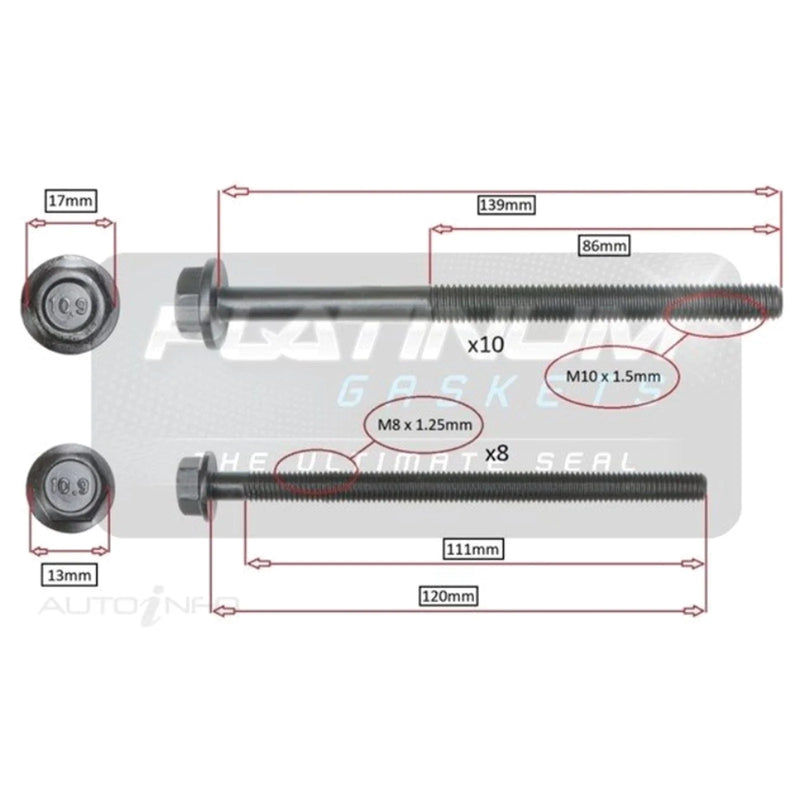 Ford Transit VM Engine Cylinder Head Bolt Set 4 cyl 2.2L (2010 - 2012)