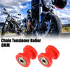 Motorcycle Red 2 x 8mm Drive Chain Pulley Chain Tensioner Rubber Wheel