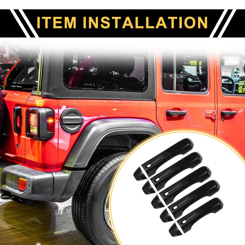 Jeep Wrangler JL JLU (2018-2022) Black Door Tailgate Handle Cover