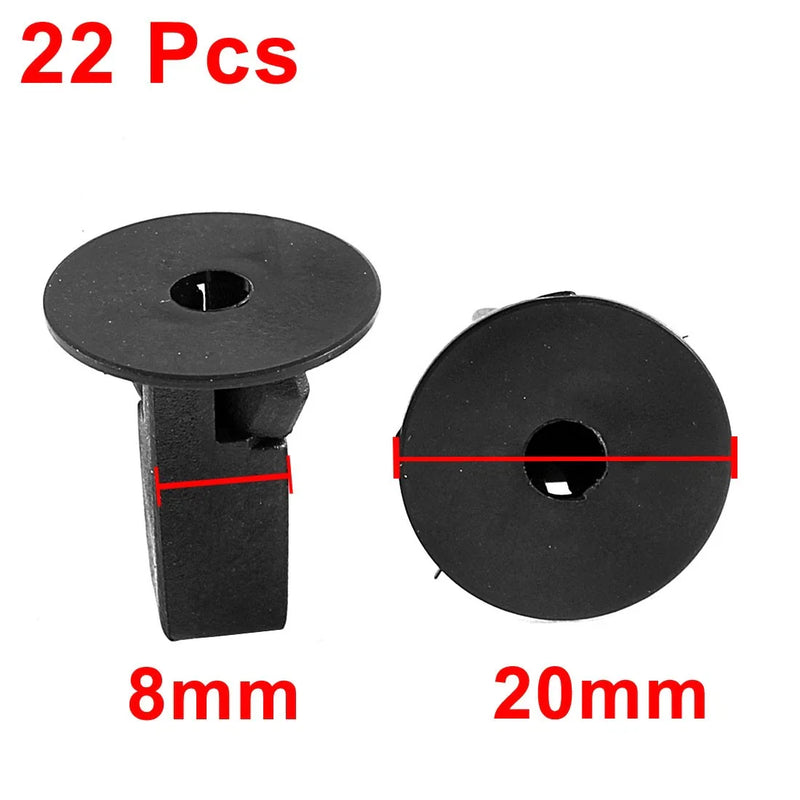 Toyota Black Plastic Splash Guard Defender Fastener Rivets Clip / 22 Pcs