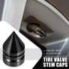 Cars, Motorcycles Air Valve Covers Tower Shape Black Dustproof Caps 4 Pcs