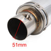 Motorcycle Exhaust Pipe Muffler Tip 51mm Stainless Steel Silver Tone