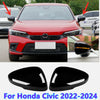 Honda Civic 2 x Bright Black Side Mirrors Trim Cover Decor (2022–2024)