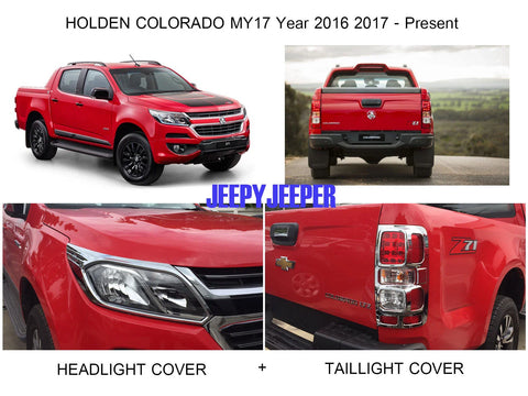 Chevy Holden Colorado Chrome Headlight Tail Light Cover Trim (2016-2017)
