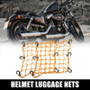 2 x 40x40cm 49 Holes Motorcycle Luggage Cargo Net Bag with 6 Hooks Orange
