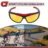 Motorcycle 1Pc Riding Goggles Red Lens Black Frame Triacetyl Cellulose