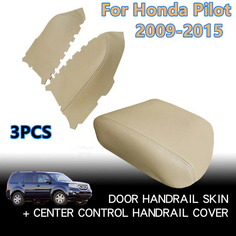Honda Pilot 3x Beige Console Lid Armrest Panels Cover (2009–2015)