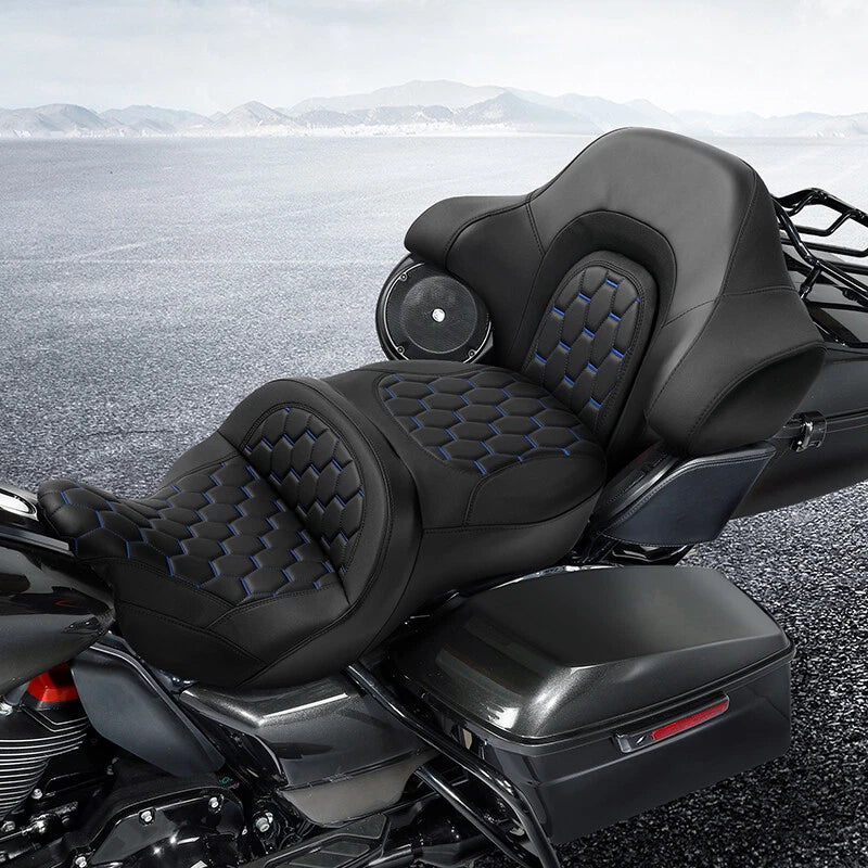 Harley Street Tri Glide (2014-2023) Black Blue Driver Passenger Seat Backrest