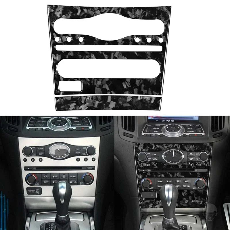 Infiniti G37 G25 Q60 Forged Carbon Fiber Center Console AC CD Panel Trim