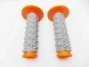 Honda CRF100 Orange Grey Diamond Top Handlebar Grip Set