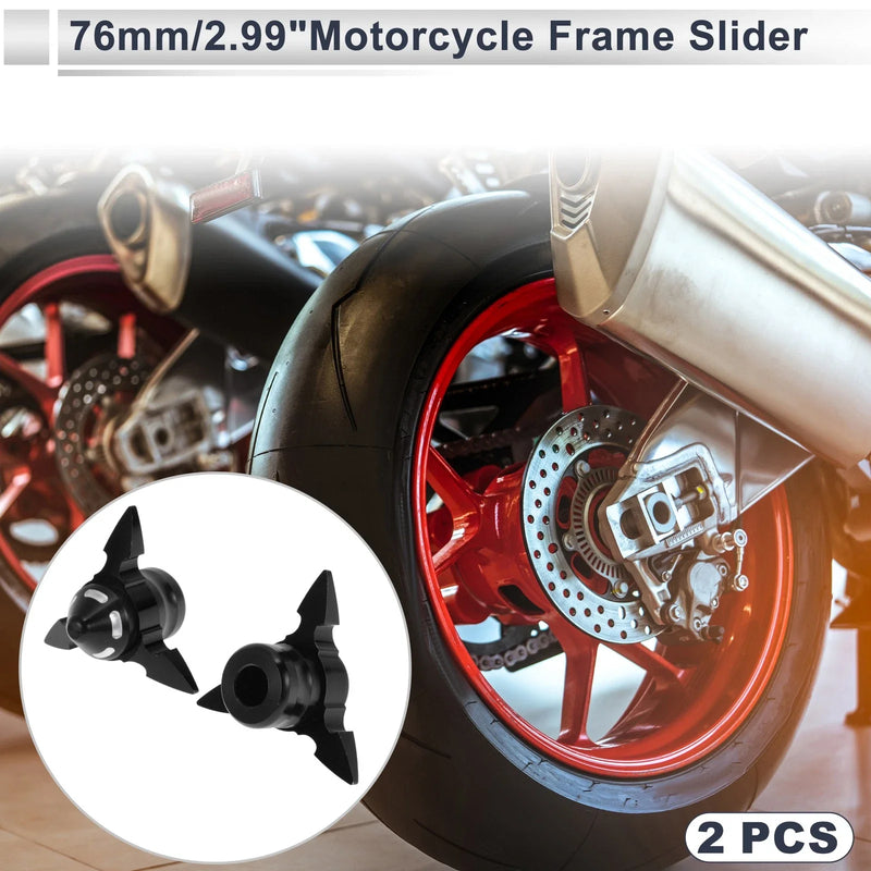 Make Model 0.59" Aluminum Alloy Plastic Motorcycle Slider Frame 2 Pcs Black