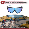 Motorcycle Riding Goggles Blue Lens Black Frame Tri-Acetyl Cellulos PC