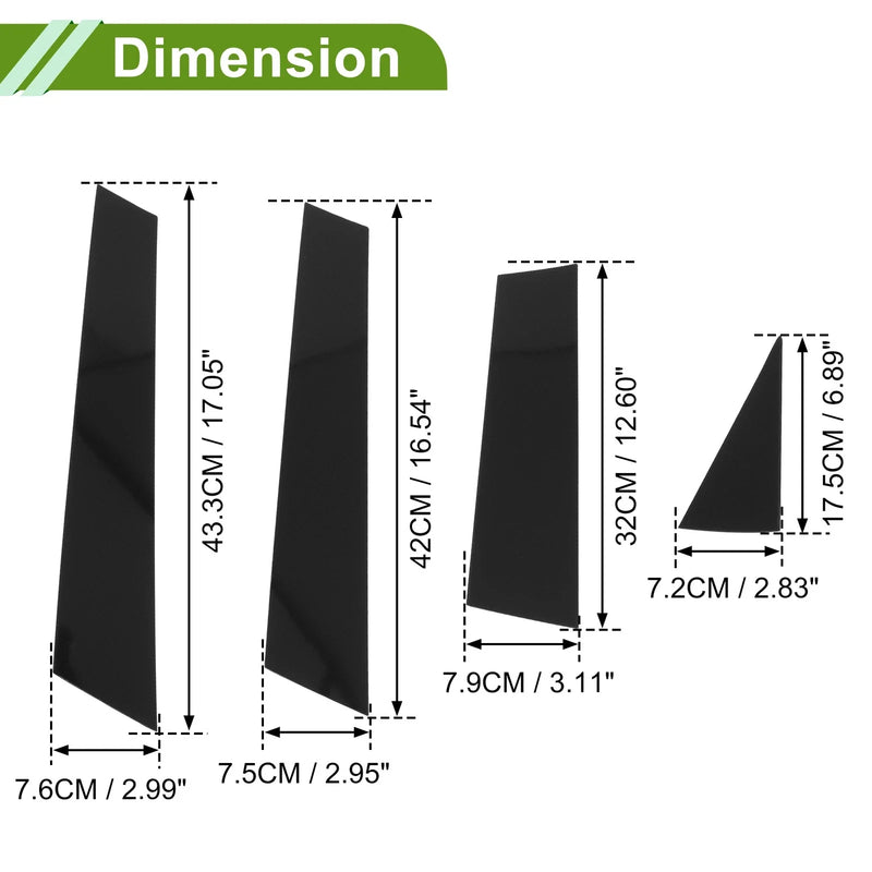 Nissan Murano 8 Pcs Black Pillar Window Trim (2015-2023)
