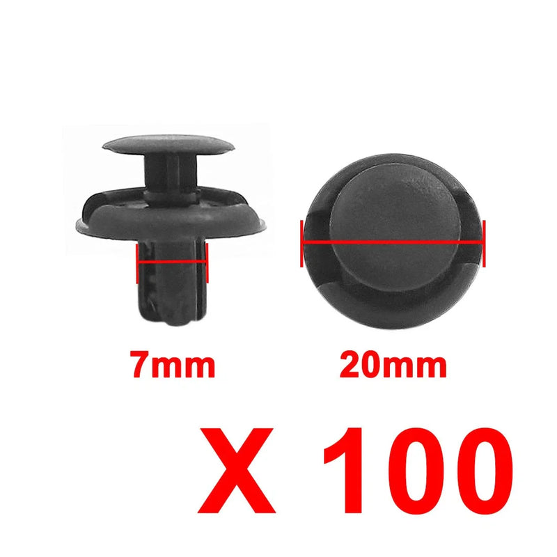 Buick 100 Pcs / 7mm Hole / Plastic Door Bumper Panel Fastener Clips Black