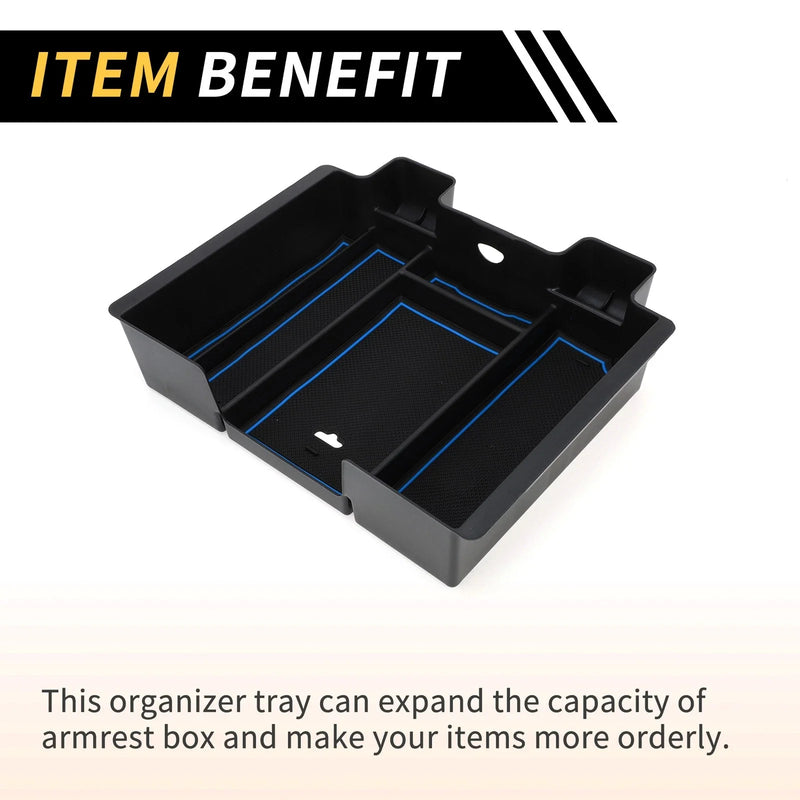 Chevy Silverado (2020-2023) Black Blue Center Console Organizer Tray