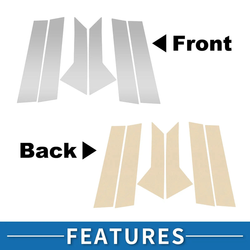 Ford Mondeo (2008-2013) Silver Tone 6pcs Door Pillar Window Trim