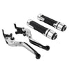 BMW F900R Silver Extendable Brake Clutch Levers & Handlebar Grips (2020-2023)