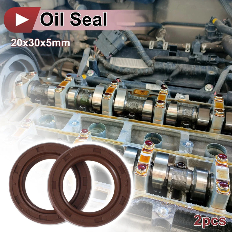 Car Oil Seal 20x30x5mm Brown 2 x FKM Rubber