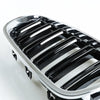 BMW F10 5 Series Double Rib Chrome & Black Front Kidney Grille (2011-2017)