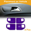 Jeep Wrangler JK 2011-2017 - Purple 4 x Interior Door Handle Bowl Cover Trim