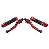 BMW R1200GS R1250GS Red Extendable Brake Clutch Lever Grip Set (2013-2023)