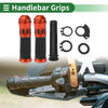 Motorcycle Orange Diamond Pattern Grips / 7/8 22mm Hand Grips Cover Kit