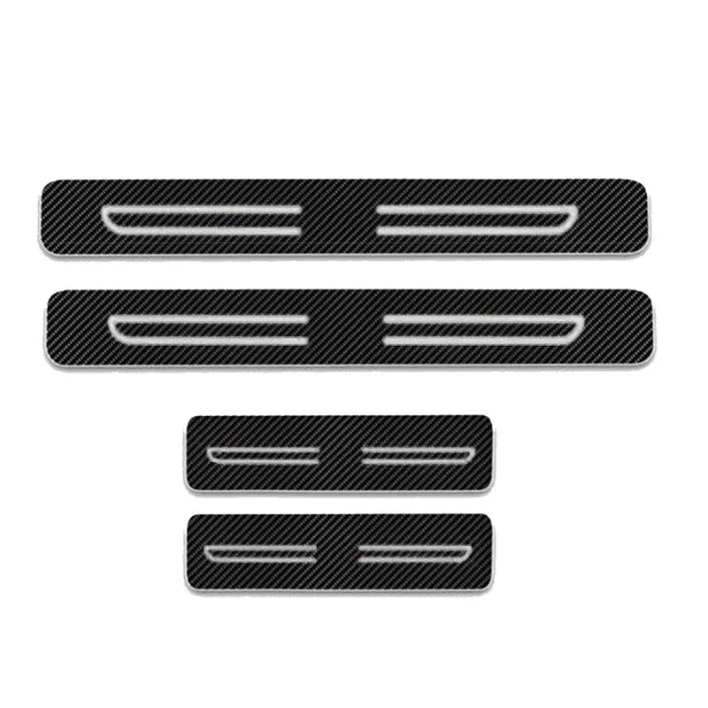 Toyota 4pcs Carbon Fiber Style Door Sill Scuff Plate Protector Trim