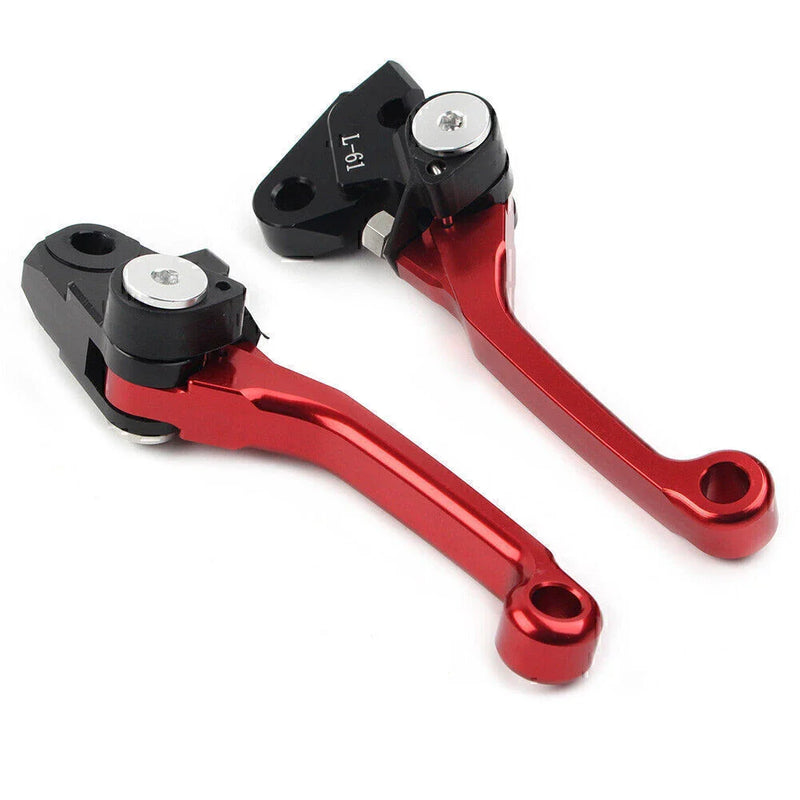 KAWASAKI KX250F KX450F Red Pivot Brake Clutch Levers (2004-2023)