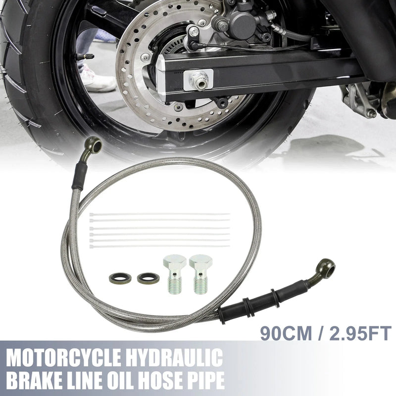 90cm 2.95ft Motorcycle Hydraulic Brake or Clutch Line Hose with Screws