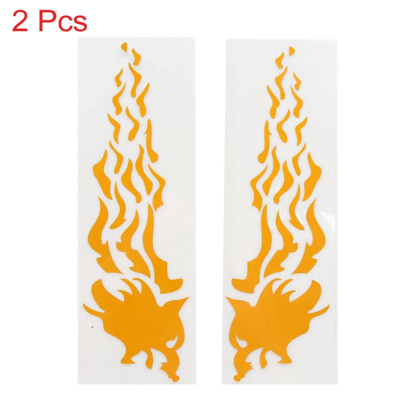 Motorcycle Car Sticker / 2 x / Orange Flame Pattern Reflective Sticker Decorative