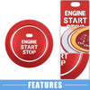 Hyundai Sonata 2011-2014 Aluminum Red Engine Ignition Button Decal